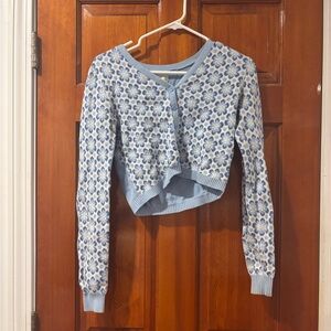 Hollister Blue Floral Cardigan